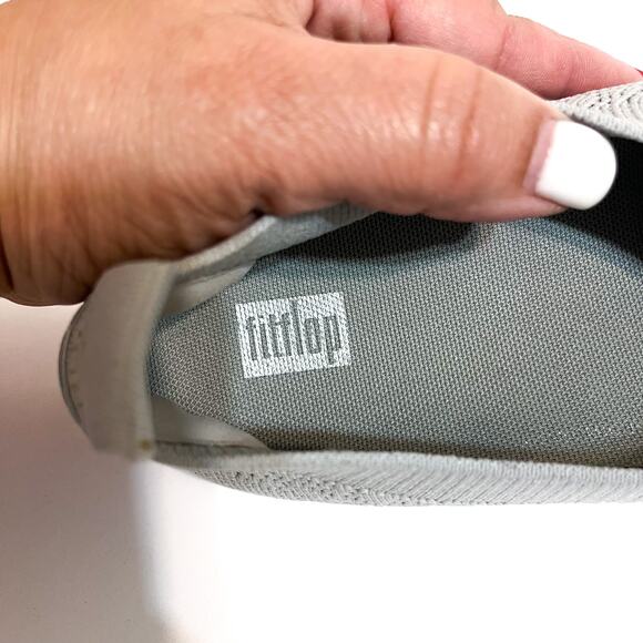FitFlop Womens Uberknit Ballerina Flats Size 8.5 Gray Slip‎ On Knit Toning Shoes